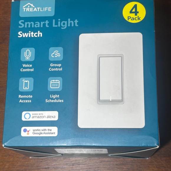 Smart Light Switch - 4 Pack, White - Picture 1 of 6